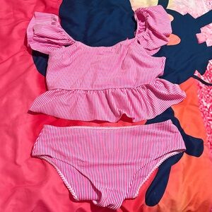 SHEIN Pink Striped Bikini Set